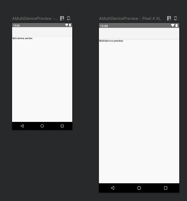 Screenshot from preview in Android Studio using multiple device previews